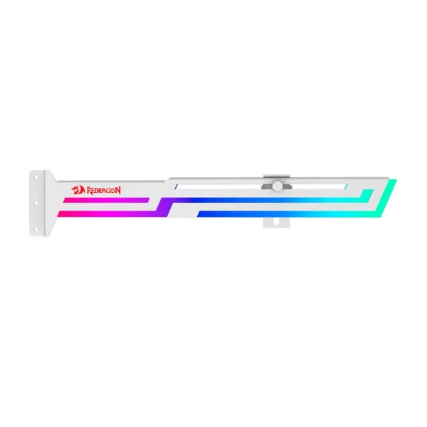 Redragon GCP03 ARGB GPU Support Bracket, 5V 3pin ARGB Graphics Card Holder, Video Card Sag Holder, Adjustable Length and Height Brace Support, White