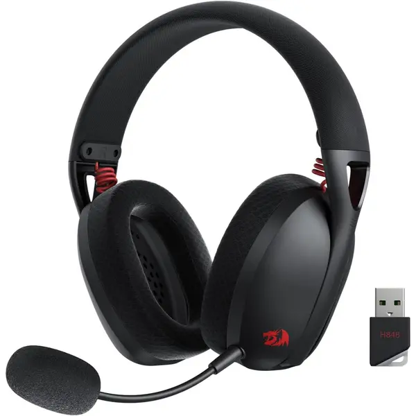 Redragon Ire Pro H848 Wireless Gaming Headset - Lightweight, 7.1 Surround Sound, 40MM Drivers, Detachable Microphone, Multi Platforms for PC, PS5/4/3, Switch, Mobile (Black)
