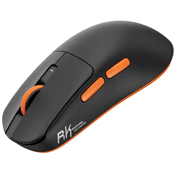 RK Royal Kludge M30 Wireless Gaming Mouse, 24000 DPI, 43g Ultra-Lightweight, PAW3311 Sensor, 2.4G/Bluetooth/USB-C Rechargeable Wireless Mouse with 5 Programmable Buttons for PC/Mac, Black Orange