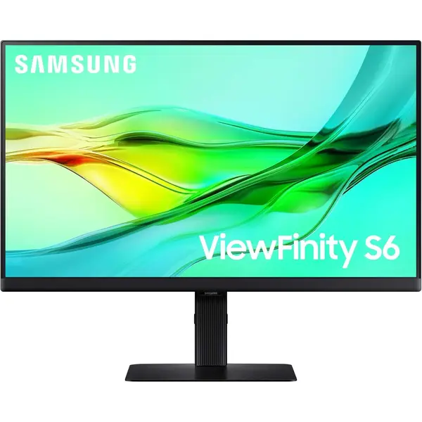 Samsung 24" ViewFinity S6 (S60UD) Series QHD High Resolution Computer Monitor, 100Hz, HDR10, USB-C, Built-In LAN Port, Daisy Chain Support, Easy Setup, Height Adjustable Stand
