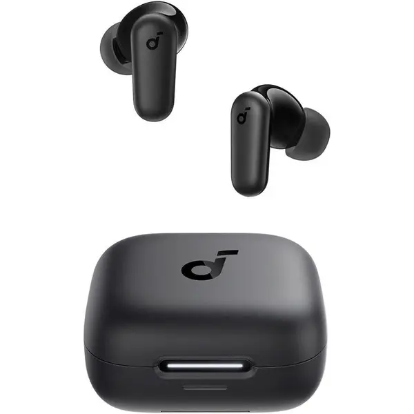 Soundcore by Anker R50i NC ANC Wireless Bluetooth Earphones, Powerful and Smart Noise Cancelling, Powerful Bass, 45 Hours Playtime, 2-in-1 Case and Phone Stand, IP54, Bluetooth 5.4, Black