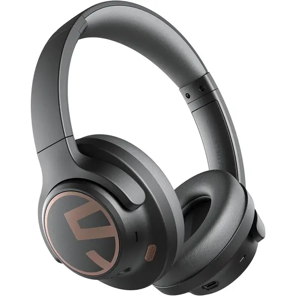 SoundPEATS Space Hybrid Active Noise Cancellation Headphones, Over Ear Headphones with 123H Playtime, Wireless Bluetooth Headset with Deep Bass, Hi-Res Audio, Multipoint Connection&App Customize EQ