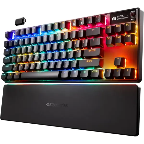 SteelSeries Apex Pro TKL Wireless Gen 3 (2025) HyperMagnetic Wireless Gaming Keyboard: Adjustable Actuation, Rapid Trigger, Protection Mode, Rapid Tap/SOCD, American QWERTY Layout