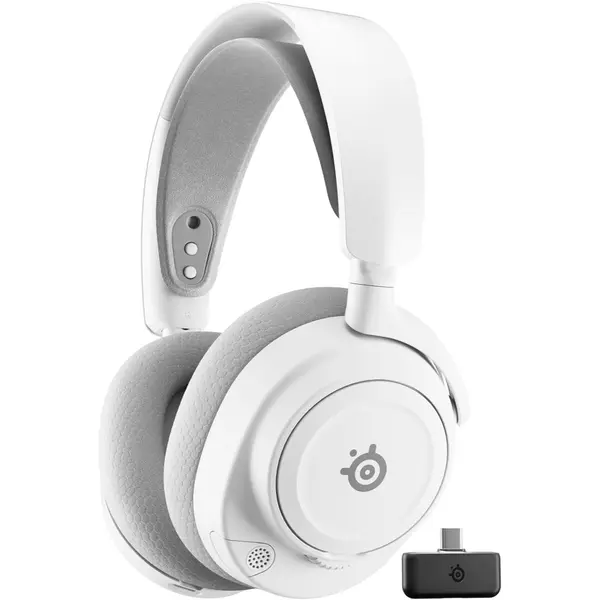 SteelSeries Arctis Nova 7 Wireless Gen 2 Gaming Headset - Real-Time App Control, 50+ HR Play, Neodymium Drivers, Mix 2.4GHz/Bluetooth, PC, PS5, PS4, Switch 1/2, Mobile - White