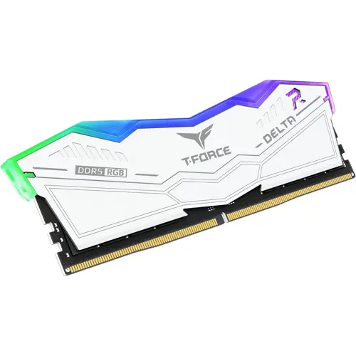 TeamGroup T-Force Delta RGB 64GB (2x32GB) 6000MHz (6000MT/s) CL38 White DDR5 Desktop Gaming Memory, Metal Heatsink, ARGB Sync, ECC, XMP 3.0/EXPO, Compatible With Intel/AMD CPU, High Performance Low Latency RAM