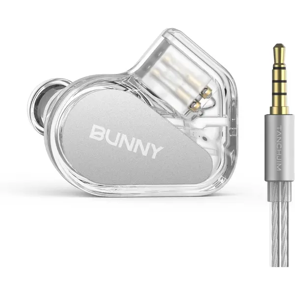 Tanchjim Bunny Gaming Earphones with Single Dynamic Dual-Chamber Driver, Wired Earbuds IEM, 1DD 0.78 2pin Monitor with Bass Boot Maze Cavity, Entry-Level HiFi in-Ear Headphones with Mic - 3.5mm