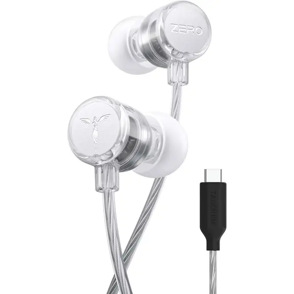 Tanchjim Zero Ultima Entry-Level HiFi Earphones, Patented DMT4 Ultra Driver, 2DD in-Ear Headphones Built-in DSP, Lightweight Wired Gaming Earbuds with Acoustic Labyrinth Rear Chamber - Type-C with Mic