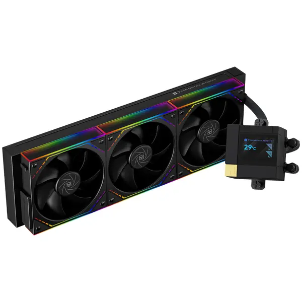 Thermalright Core Matrix 360 Vision ARGB Black 360mm AIO Liquid CPU Cooler, 2-Inch LCD Display