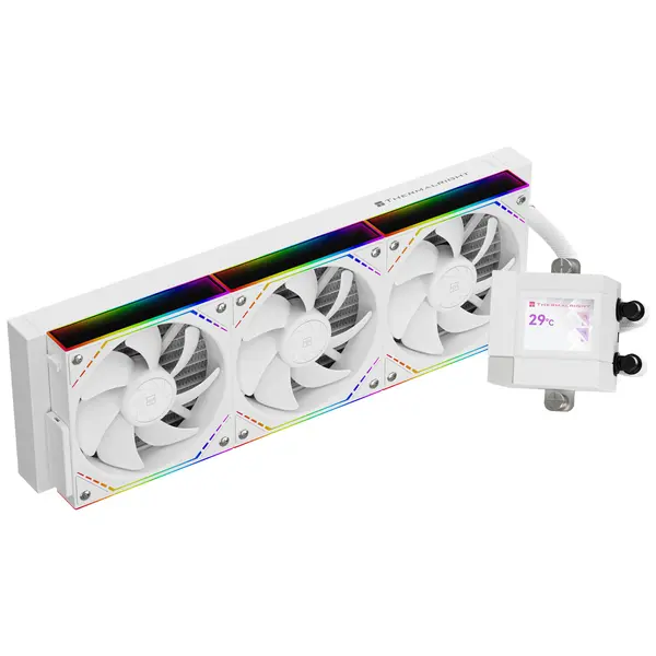 Thermalright Core Matrix 360 Vision ARGB White 360mm AIO Liquid CPU Cooler, 2-Inch LCD Display