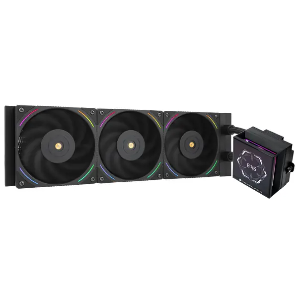 Thermalright Hyper Vision 360 ARGB Black AIO 360mm CPU Liquid Cooler - Magnetic Fixed 3.95" LCD Display Screen, 2150RPM PWM Fans