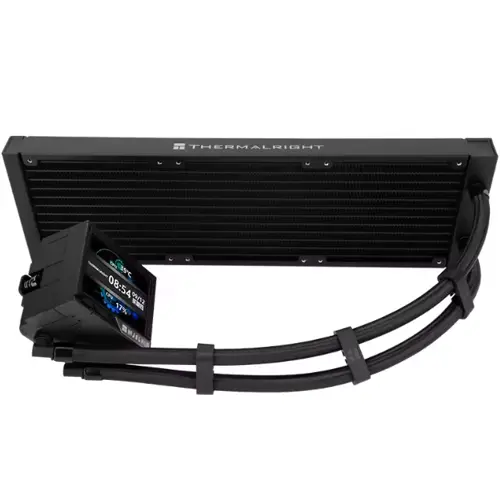 Thermalright Mjolnir Vision X 360 Black AIO CPU Liquid Cooler, IPS LCD Screen with 320 x 240 Resolution, for AM4/AM5 and LGA1700/1851, 3.5 inch Magnet-Absorbent LCD Screen for Images, Without Fans