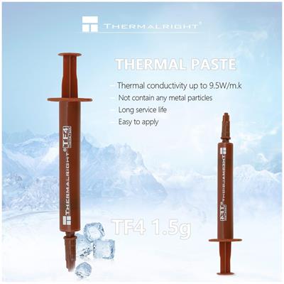 Thermalright TF4 1.5g Thermal Compound Paste for Coolers, Heat Sink Paste High Durability 9.5W/m.k-1.5 Grams, Graphic Card CPU Thermal Grease with a Spatula Tool