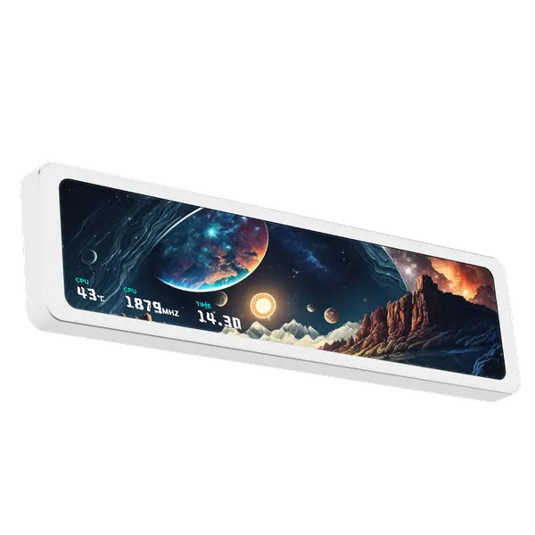 Thermalright Trofeo Vision 11.3 LCD White, 1920x400 Resolution, Support Switching Between Multiple Dynamic Images/Videos, Magnetic Display Screen-11.3in, Customize Display-Image/Video