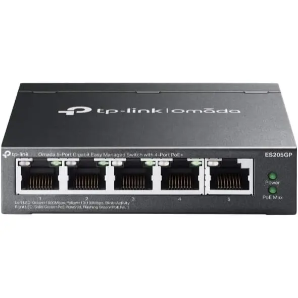 TP-Link ES205GP Omada 5-Port Gigabit Easy Managed Switch with 4-Port PoE+
