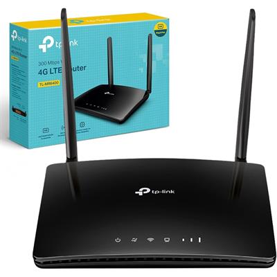 TP-Link TL-MR6400 300 Mbps Wireless N 4G+Cat 4 LTE Router, 4G Network Micro SIM Slot Unlocked, With WAN Connection, No Configuration Required, Parental Control, Easy Management