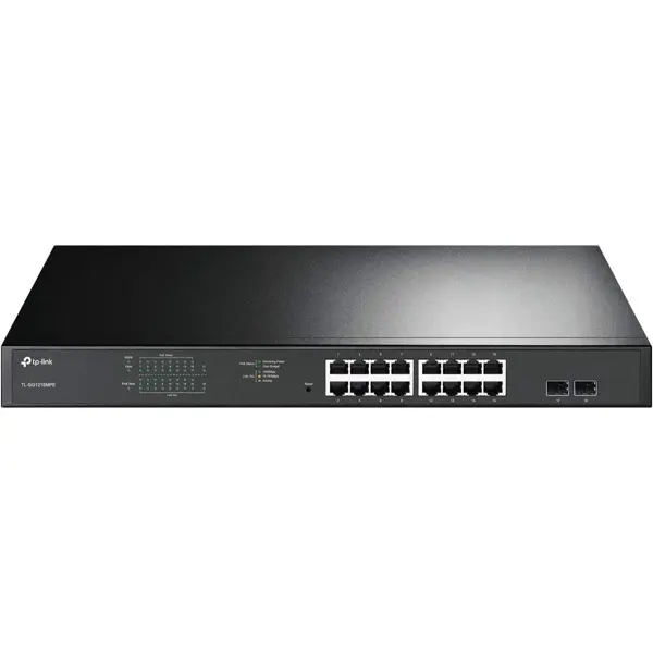 TP-Link TL-SG1218MPE 16 Port Gigabit Switch Easy Smart Managed 16 PoE+ @250W, 2 Non-PoE ports, 2 Combo SFP Slots, QoS, Vlan, IGMP & LAG