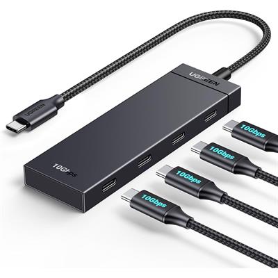 Ugreen 10Gbps USB-C Hub, USB C Splitter with 4 USB C Ports, USB-C to USB C 3.2 Hub Multiport Adapter Compatible with MacBook Pro, MacBook Air, iPad Pro, iPad Mini 6 and iPhone 15, Plug and Play