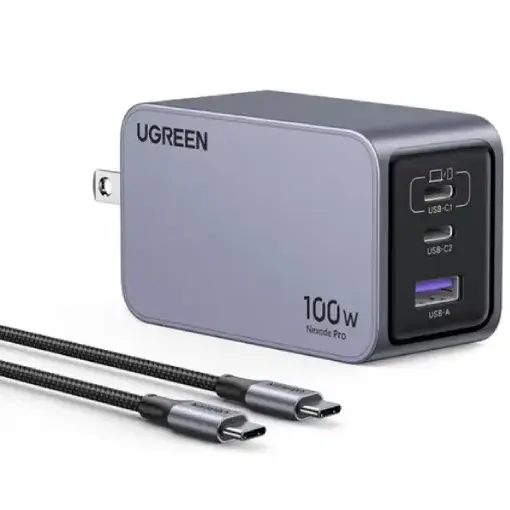 Ugreen Nexode Pro 100W USB-A+USB-C Charger with Type-C Cable, 1.5M