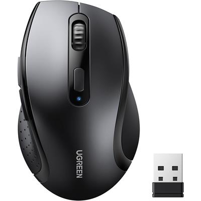 Ugreen 2.4G Wireless Mouse for Laptop, 1600 DPI Optical Tracking, 12-Month Battery Life, 6 Buttons, 15M Range 3 Adjustable DPI Levels Ergonomic Mouse Compatible with PC MacBook Chromebook
