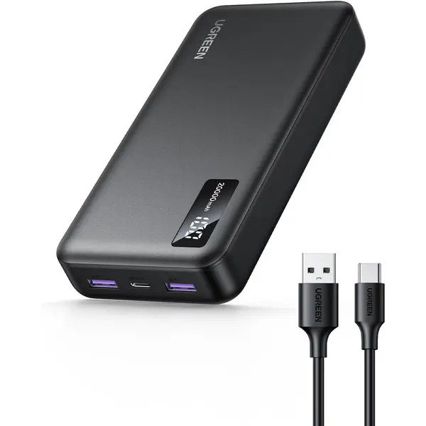 Ugreen 20000mAh 22.5W Power Bank, Portable Charger Battery Pack with USB-C PD Fast Charging, Black
