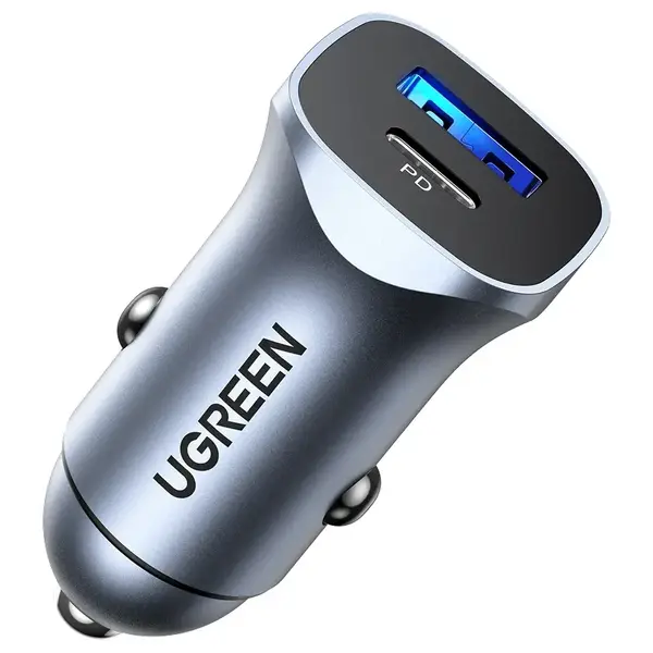 Ugreen 24W USB-C Car Charger PD20W & QC3.0 Fast Charge USB Car Charger Adapter
