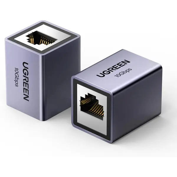 Ugreen RJ45 Ethernet Coupler 10Gbps, Aluminum Alloy Shell, Space Grey 328ft Long Distance Extend