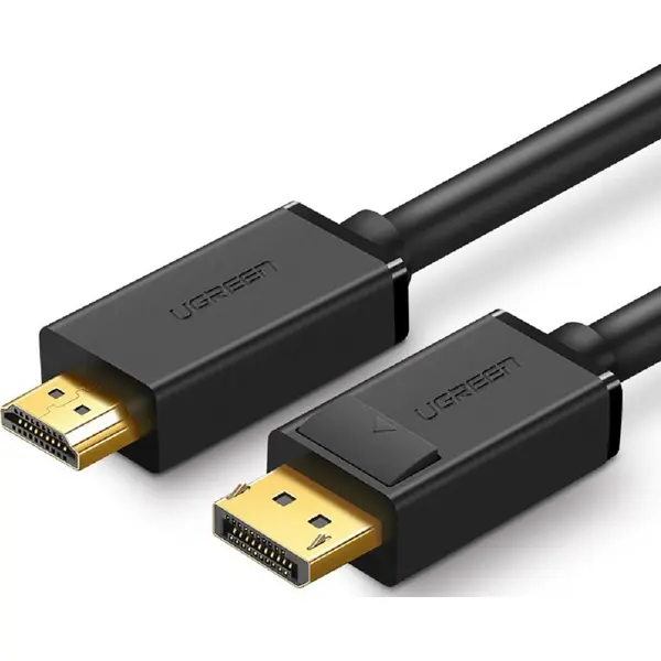 Ugreen 4K UHD DisplayPort DP to HDMI Cable, Audio Video Sync, Support 4K 3D Vision, Stable Single Transfer, 2.25Gbps Bandwidth, 1.5 Meter Length, Black