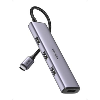 Ugreen Aluminium USB-C Hub, 4 Ports to USB 3.0, Multiport Splitter With 5Gbps Fast Transfer for PC, Laptop, MacBook Pro/Air, iMac, iPad Pro, Surface, iPhone 15/15 Pro, Galaxy S24, and More