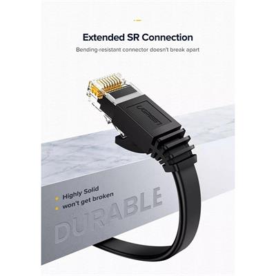 Ugreen Cat 6 U/UTP Ethernet Lan Cable with Gold-Plated Conductor, 8-Core Twisted-Pair & Data Transmission Upto 1000MBPS - Black (20M)