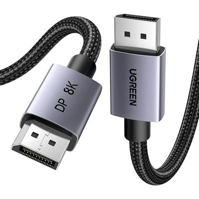 Ugreen VESA Certified DisplayPort 1.4 Cable 1M, Aluminum 8K@60Hz, 4K@240Hz, Support 32.4Gbps HDR, FreeSync G-Sync, Braided DP Cord for HDTVs, PC Graphics, Gaming Monitor