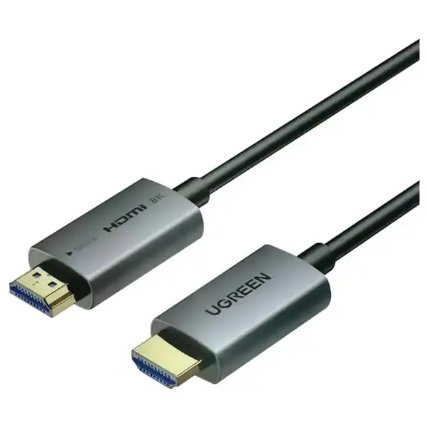 Ugreen Fiber Optic 8K HDMI Cable, 15 Meter, 48Gbps Ultra High Speed, 8K at 60Hz, HDR10+, Dolby Atmos, VRR and ALLM, Aluminum Connectors (15M)