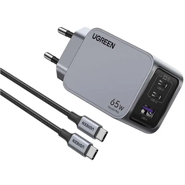 Ugreen Nexode Pro 65W USB-A+USB-C Charger with Type-C Cable, 1.5M