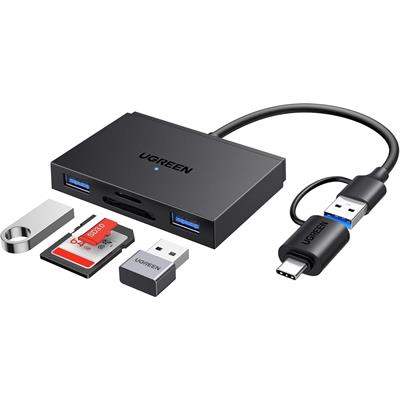 Ugreen SD Card Reader, USB C USB 3.0 SD Card Reader 4 in 1 Memory Card Reader OTG Adapter for iPhone 16 15 iPad Pro MacBook Pro/Air Android Computer Laptop Compatible with 170MB/s SD/Micro SD