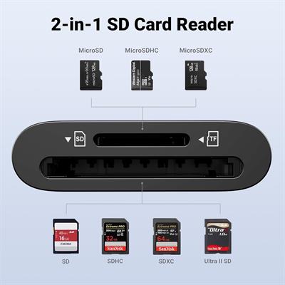 Ugreen SD Card Reader USB-C, High-Speed Type C Memory Card Reader Micro SD Card Reader Adapter 170MB/s Compatible for iPhone 15 Pro Max iPad Pro MacBook Pro/Air Samsung Galaxy Android Black