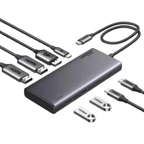 Ugreen Triple Monitor USB-C Hub 8-Port Docking Station Multi Display Adapter Type-C Dock Laptop MacBook Pro Air Surface