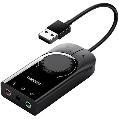 Ugreen USB Audio Adapter External Stereo Sound Card 3.5mm Headphone Mic