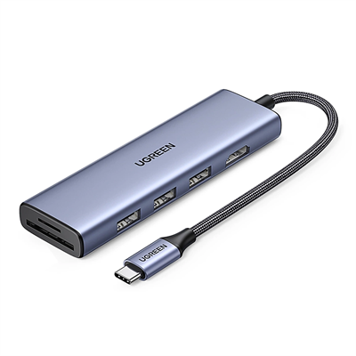 Ugreen CM511 USB-C Multifunction 6-in-1 Adapter, HDMI Hub Adapter, 3x USB-A 3.0, SD/TF