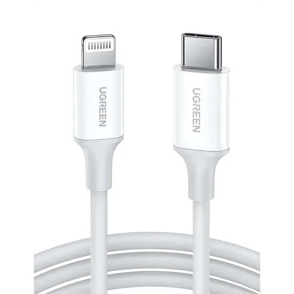 Ugreen USB-C to Lightning Cable - MFi Certified PD Fast Charging Type-C to Lightning Cord (2M, White)