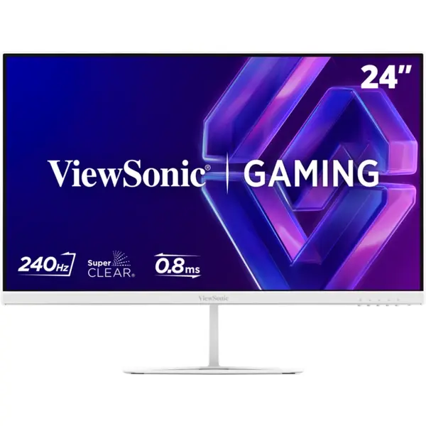 ViewSonic VX24G30-W 24 Inch FHD Omni Gaming Monitor, 240Hz, SuperClear IPS, 08ms Response Time, Adaptive Sync (White)
