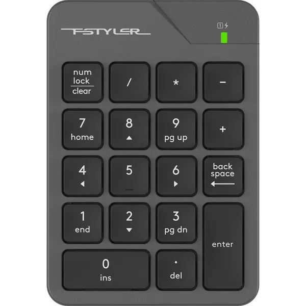 A4Tech Fstyler FBK21C Bluetooth & 2.4GHz Wireless Rechargeable Numeric Keypad - Grey