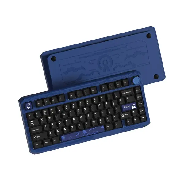 Womier ERA75 75% Wireless Mechanical Keyboard with VIA/QMK - Knob Full Aluminum Custom Keyboard, Pre-lubed POM Switches RGB Creamy Gaming Keyboard, 3-Mode Gasket Hot Swappable (Interstellar)