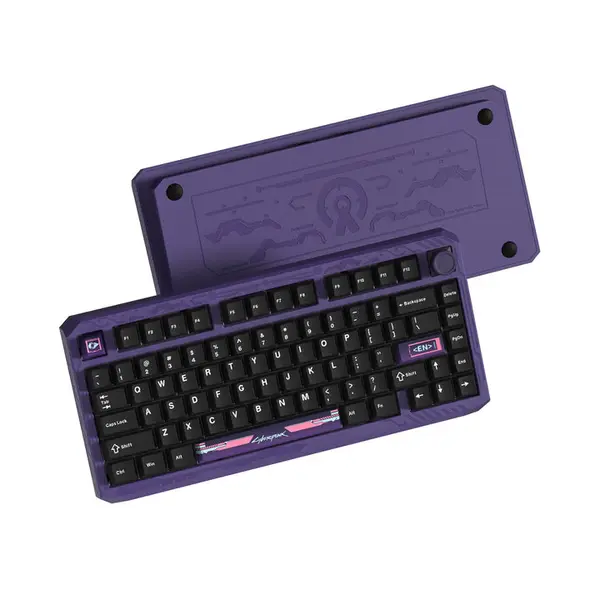 Womier ERA75 75% Wireless Mechanical Keyboard with VIA/QMK - Knob Full Aluminum Custom Keyboard, Pre-lubed POM Switches RGB Creamy Gaming Keyboard, 3-Mode Gasket Hot Swappable (Cyberpunk)