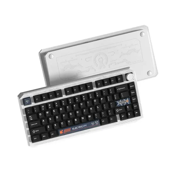Womier ERA75 75% Wireless Mechanical Keyboard with VIA/QMK - Knob Full Aluminum Custom Keyboard, Pre-lubed POM Switches RGB Creamy Gaming Keyboard, 3-Mode Gasket Hot Swappable (Doomsday)