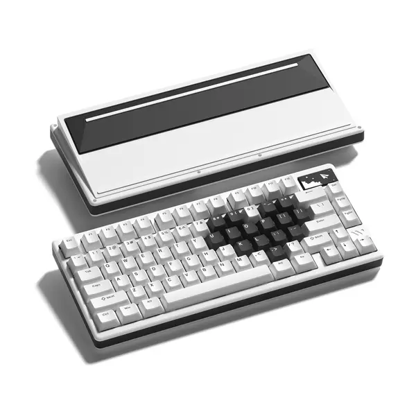 Womier SK71 PRO 75% Wireless Mechanical Keyboard, Creamy Gaming Keyboard, CNC Aluminum with 8000mAh Battery, QMK/VIA Tri-Mode Key Board Custom Hot Swappable RGB Backlit for Windows/Mac/PC (White)