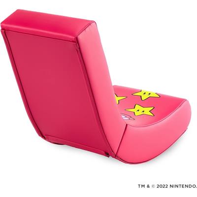 X Rocker Super Mario All-Star Peach Floor Rocker Nintendo Gaming Chair, Foldable, Faux Leather, Pink