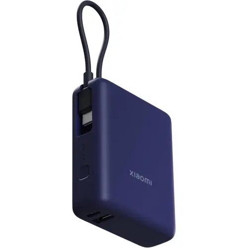 Xiaomi 33W 10000mAh Power Bank with Integrated Cable - Power Bank with Maximum Fast Charge of 33 W, Built-In Type-C Cable, Blue