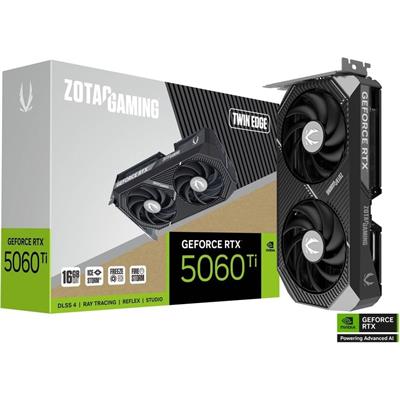 Zotac Gaming GeForce RTX 5060 Ti 16GB Twin Edge DLSS 4 16GB GDDR7 128-bit 28 Gbps PCIE 5.0 Gaming Graphics Card, IceStorm 2.0 Cooling, SFF-Ready