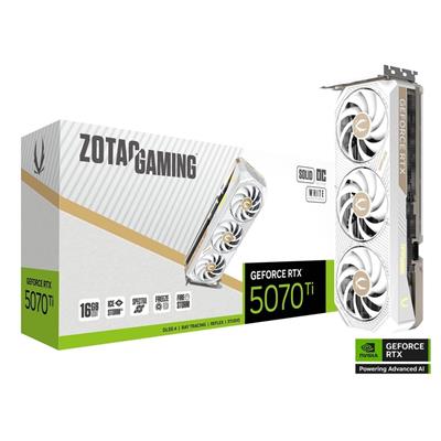 Zotac Gaming GeForce RTX 5070 Ti Solid Core OC White Edition DLSS 4 16GB GDDR7 256-bit 28 Gbps PCIE 5.0 Gaming Graphics Card, IceStorm 3.0 Advanced Cooling, Spectra RGB Lighting