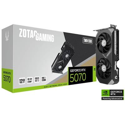 Zotac Gaming GeForce RTX 5070 Twin Edge DLSS 4 12GB GDDR7 192-bit 28 Gbps PCIe 5.0 Gaming Graphics Card, IceStorm 2.0 Cooling