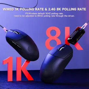 Attack Shark X8 PRO Wireless Gaming Mouse, 55g Ultra-Lightweight Wired/BT/2.4GHz Wireless Programmable Mouse, 8K Polling Rate, PixArt PAW3395PRO Sensor, 40000 DPI, Gamer Mice for Big Hand/PC/Win/Mac (Black)